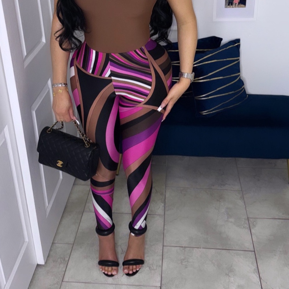 Emilio Pucci Brown and Pink Leggings